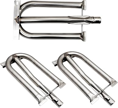 Stainless Steel Burner Replacement for Delta Heat 2013-2021Y 32" 38" Grills for 3 Burners, U Burner for Delta Heat Grill Parts,16 1/8" x 7 1/4"