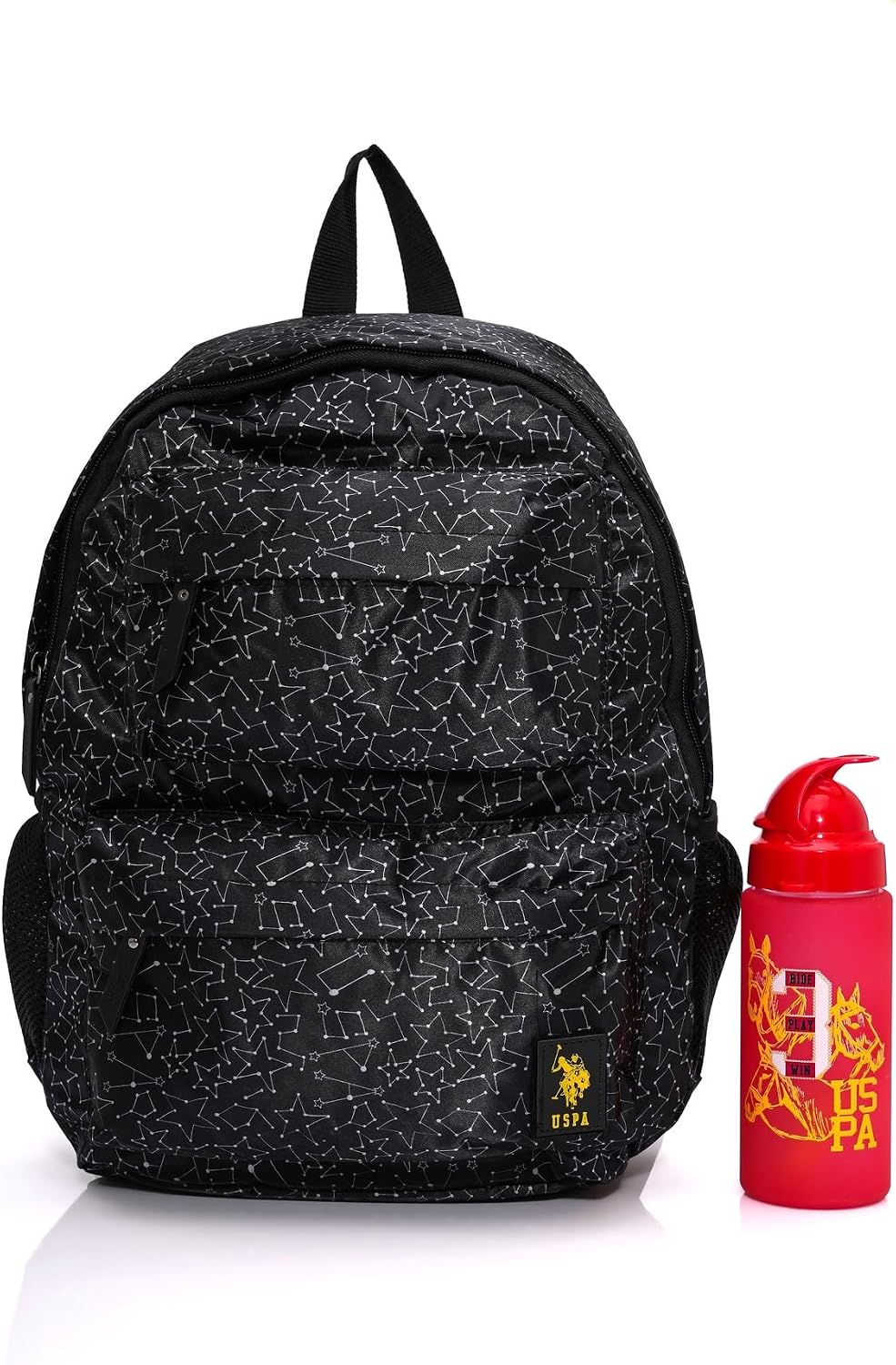 U.S. POLO ASSN. U.S. Polo. Assn. Unisex Okul Çanta Seti Plset2212901,Siyah Tek Ebat