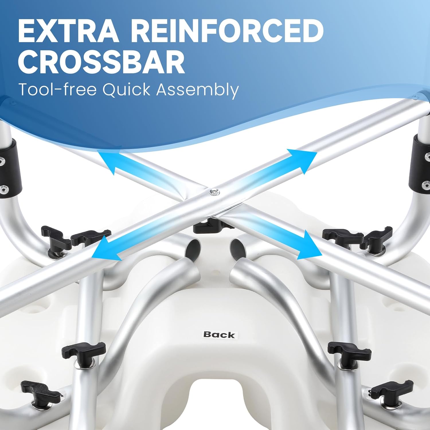 U-Shaped Shower Chair for Inside Shower, 600lbs Heavy Duty Shower Chair for Elderly and Disabled, Shower Chair with Arms and Back, Height Adjustable Bath Chairs for Seniors Blue 600lbs