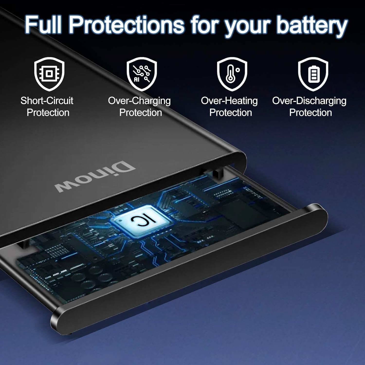 Dinow Replacement for iPhone 12/12 Pro Battery Kit, 3800mAh High Capacity, New Upgrade 0 Cycle, for iPhone 12 Model A2403/ A2172/ A2402/ A2404 with Full Set Professional Repair Tool Kits