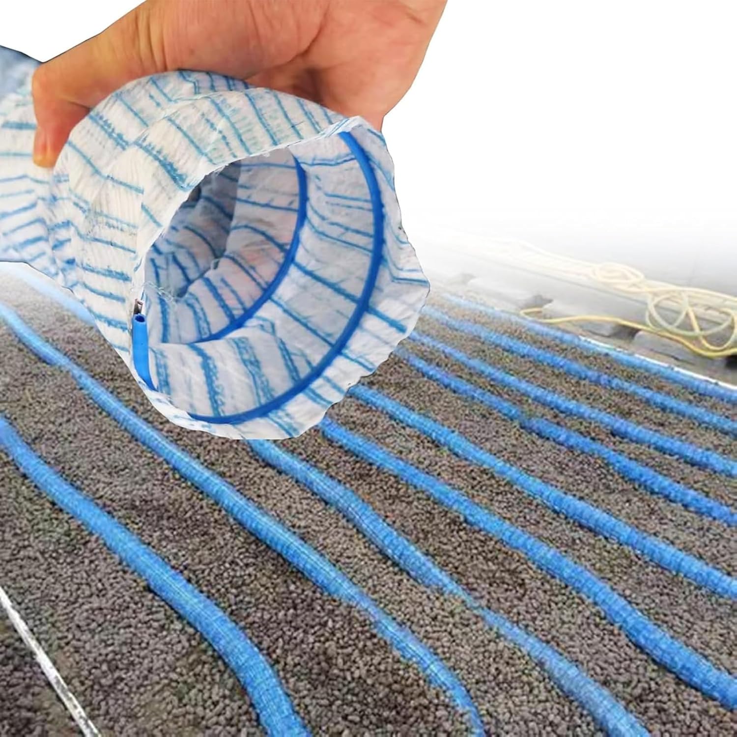 2 Inch Wide French Drain Pipe Perforated, Yard Drain Tube Kit, Soft Infiltration Underground Drainage Tube for Landscape/Garden/Patio, Easy Connect(Long 9m/29.5ft)