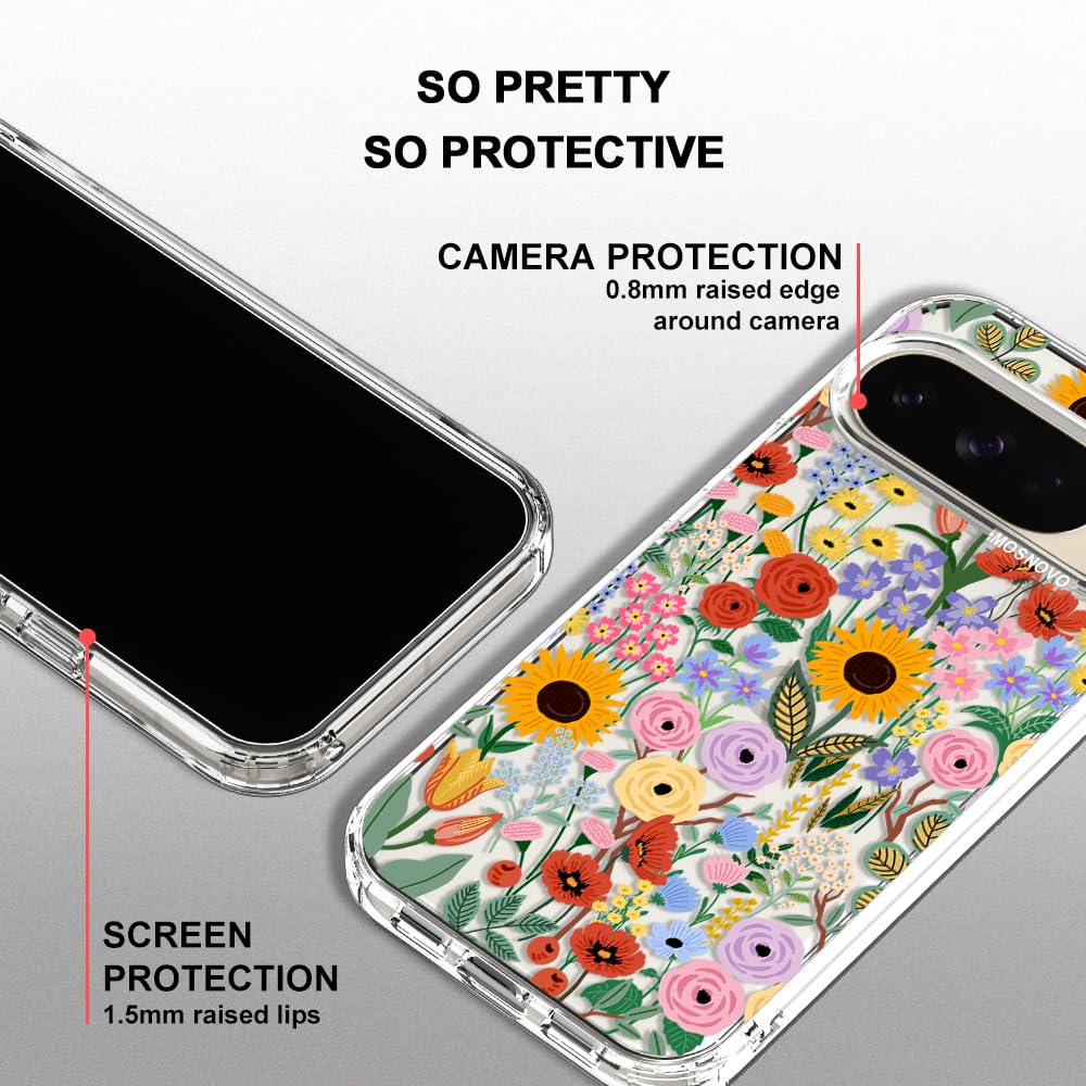MOSNOVO Case for Google Pixel 10 & Pixel 10 Pro, [Buffertech 6.6ft Military-Grade Drop Protection] [Anti Peel Off Tech] Clear TPU Bumper Phone Case Cover Design - Cute Cherry — view 302