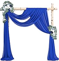 Vista 300 de Tela para envolver arco de boda, 4 paneles de 28 x 20 pies, cortinas de arco de boda rosa para ceremonia, cortinas de tela de gasa para cenador