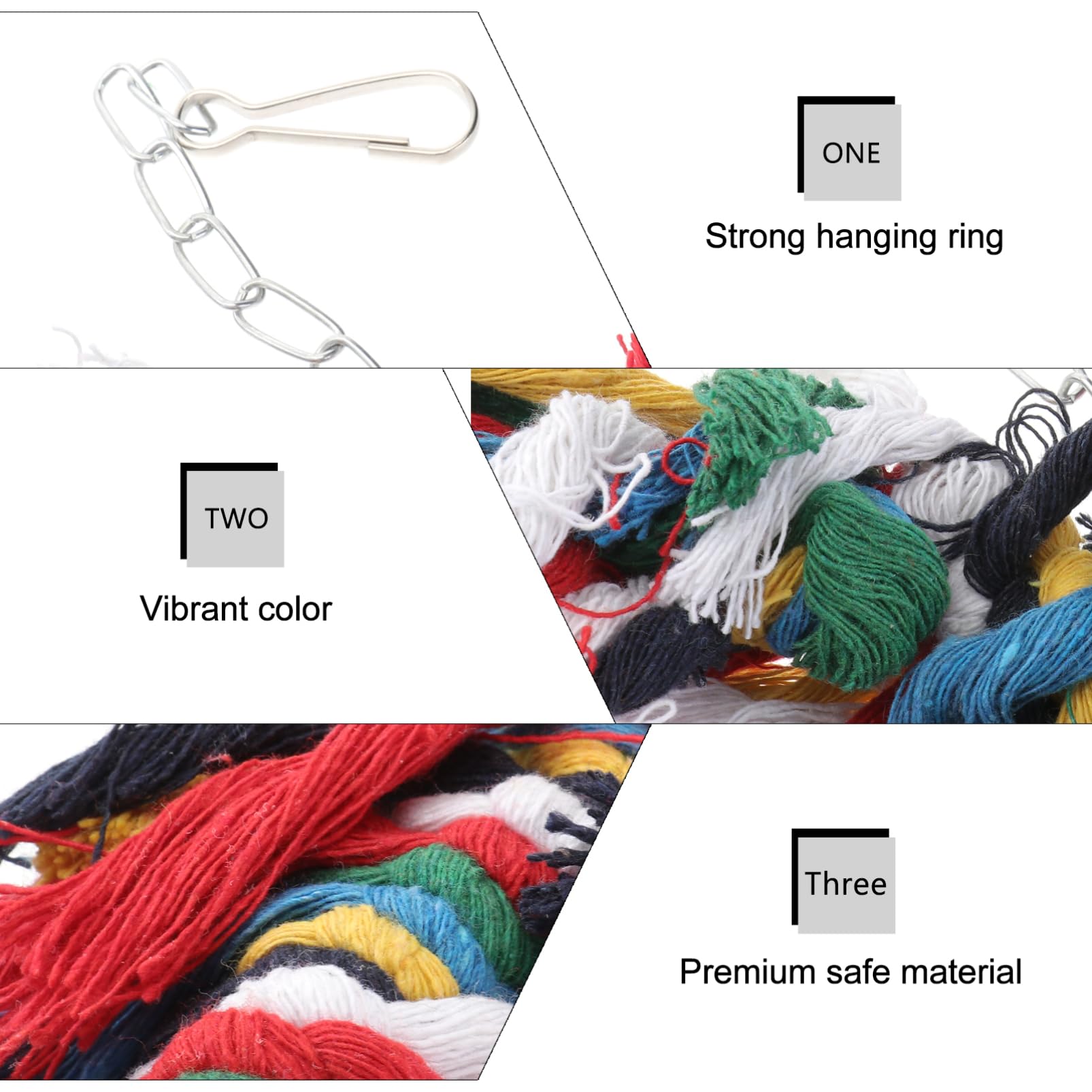 BESPORTBLE 2piezas Juguete De Columpio para Aves De Algodón Anillo para Aves Juguete Colorido para Periquitos y Cacatúas para Entretenimiento Cuidado Salud Pájaros Aleatorios