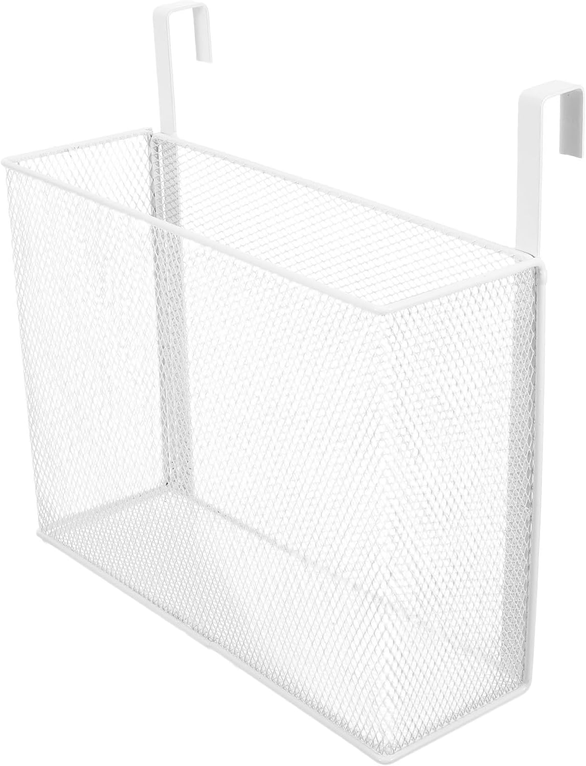 White Metal Mesh Bedside Hanging Wire Basket for College Dorm Room, Iron Mesh Organizer with Safe Storage and Flexible Design, for Remote Controls and Drinks