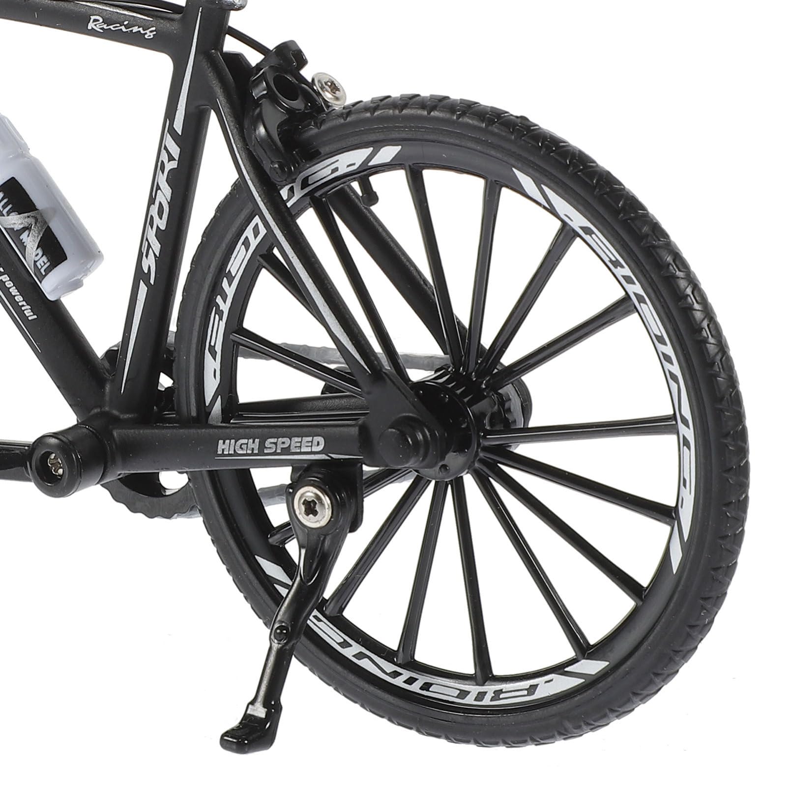 Toyvian Modèle de Vélo Miniature 1: 10 en Alliage Métal Plastique Noir | Décoration et Collection, Usage Maison ou Bureau, Style Créatif Unique, Forme Guidon Incurvé