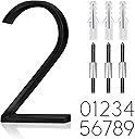 5" Stainless Steel Floating House Number, Metal Modern House Numbers, Garden Door Mailbox Decor Number with Nail Kit, Coated Black, 911 Visibility Signage (2)
