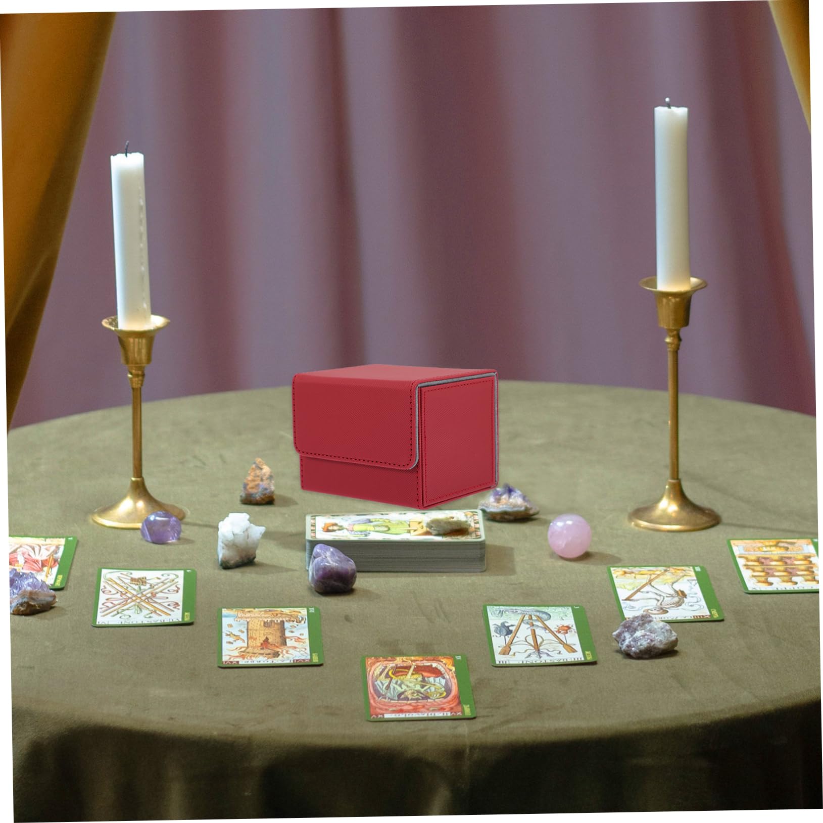Lurrose 3pezzi Scatola Porta Carte Pu Leather Organizer Per Giochi Di Carte Design Portatile e Antiscratch e Giocatori Per Amici e Famiglia
