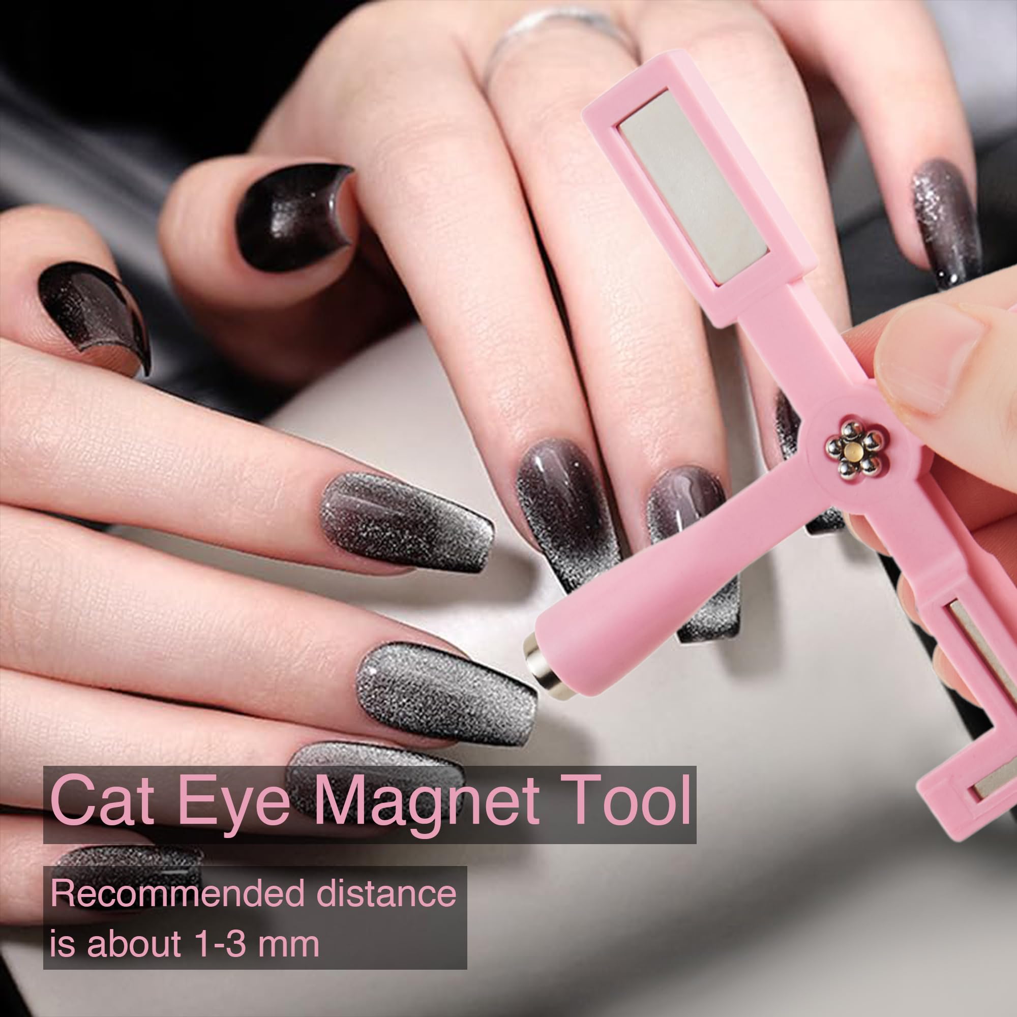 NOVAL Cat Eye Magnet Tool, 5 in 1 Cateye Magnet for Nails