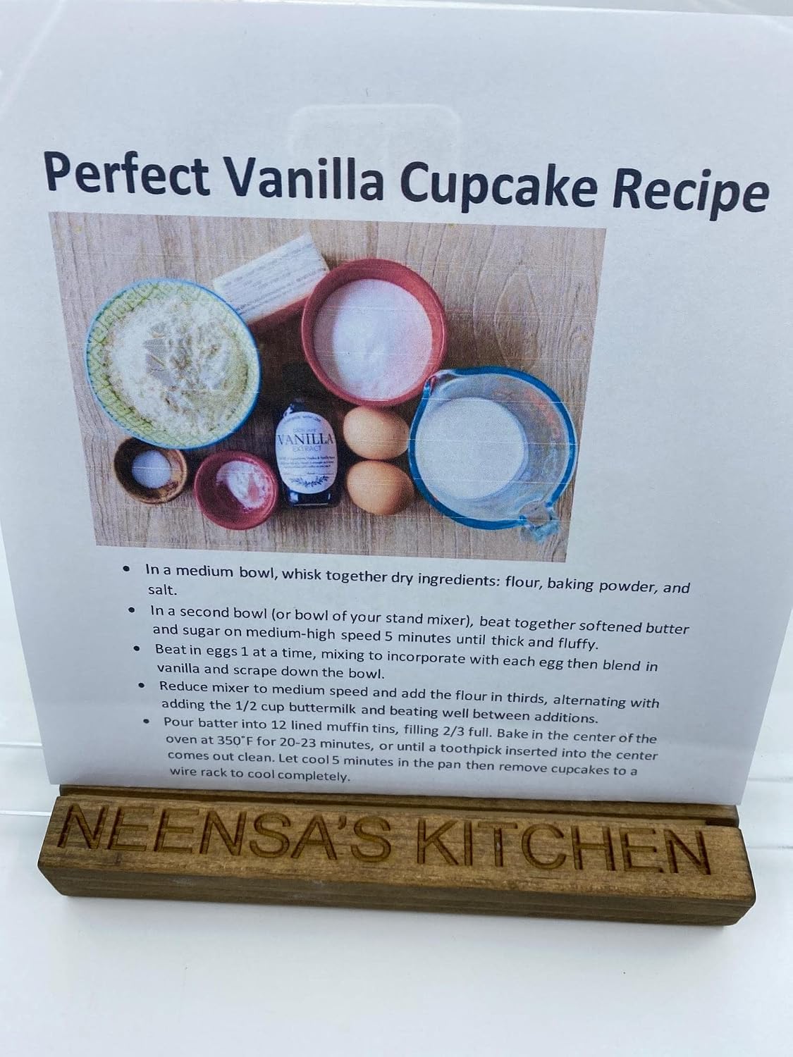 Cookbook Stand Personalized Engraved Recipe Book Holder with Adjustable Oak Wood & Premium Clear Acrylic Book Cover Kitchen Accessory Decor Mothers Day New Home Gift