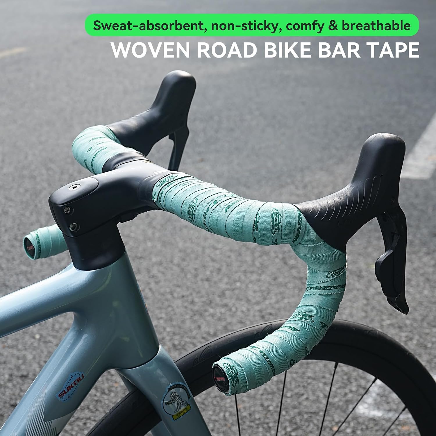 Road Bike Handlebar Tapes, Orange | Cotton Nylon Woven Blend, Anti-Slip Sweat-Absorbent and Breathable, 2 Roll with End Plug, With Storage Bag