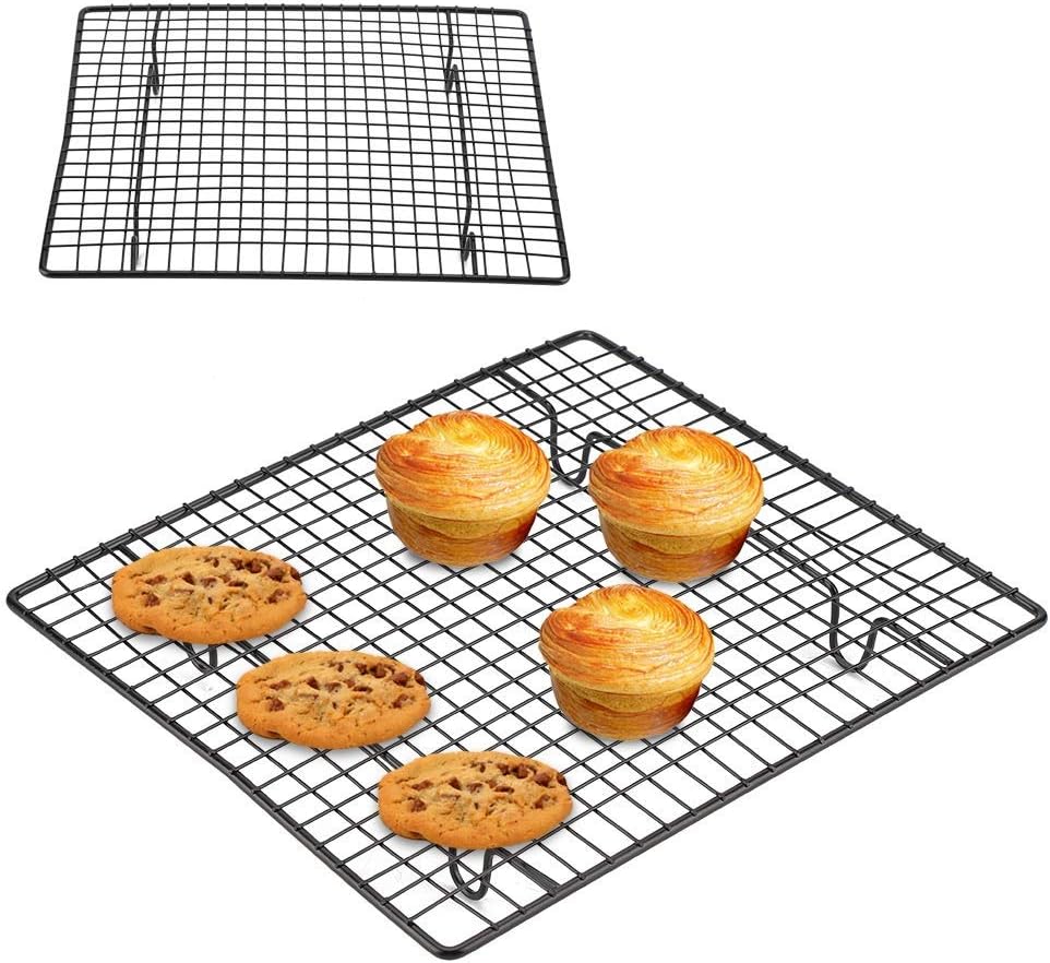 Stainless Steel Cooling and Baking Rack, Nonstick Grill Tray for Biscuit, Cake, Bread, Anti-Rust Cooking Grid with Air Circulation Design