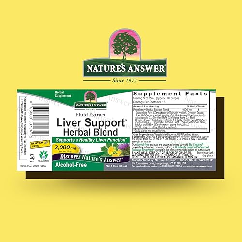 Miniatura 2 de Nature's Answer Soporte hepático sin alcohol 2000 mg 1 oz | Promueve la función hepática | Limpiador natural y desintoxicante | Apoya el bienestar