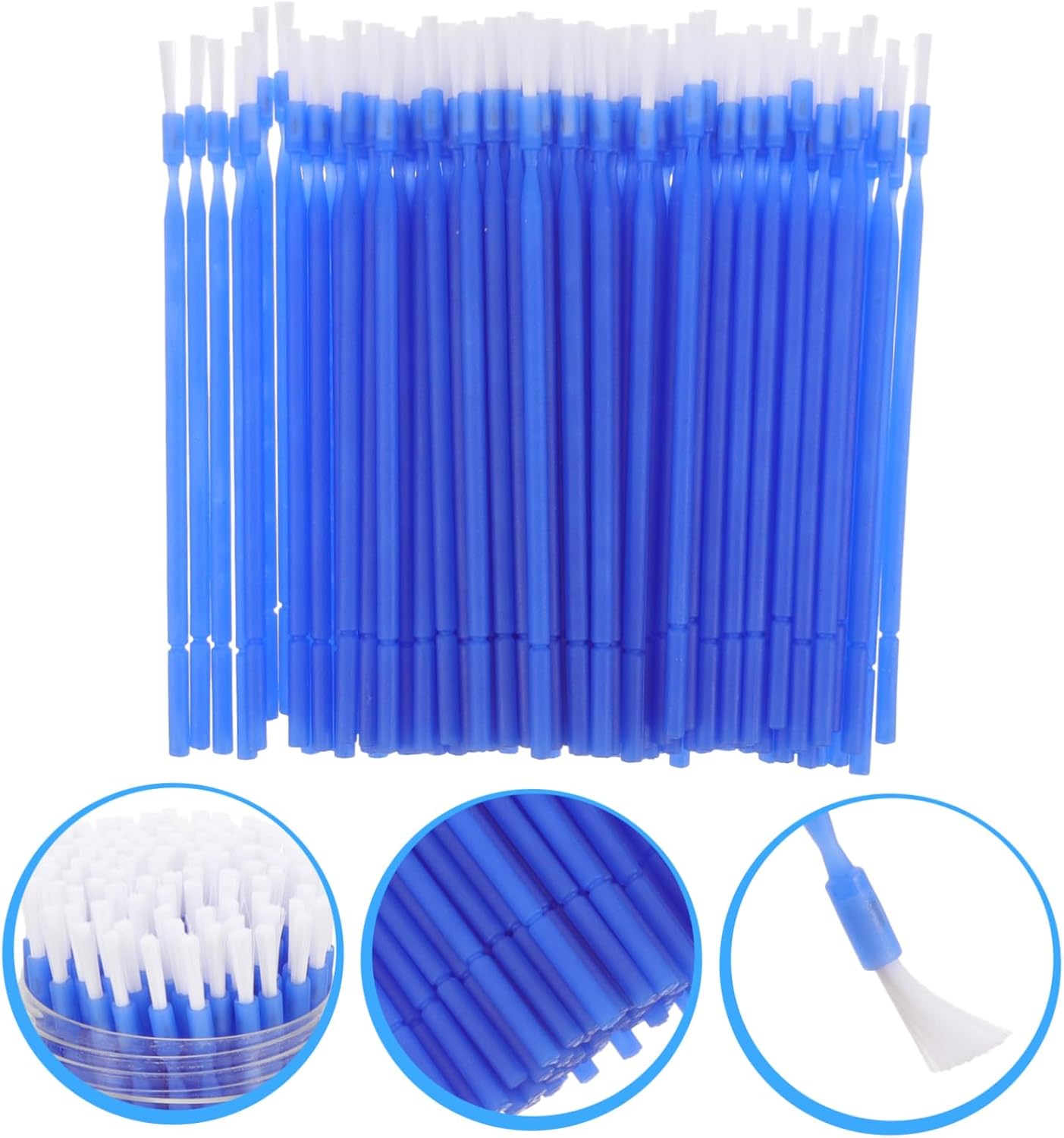 100 pcs Disposable Fluoride Applicator Brush for Teeth Micro Applicator Long Bristles for Fluoride Treatments