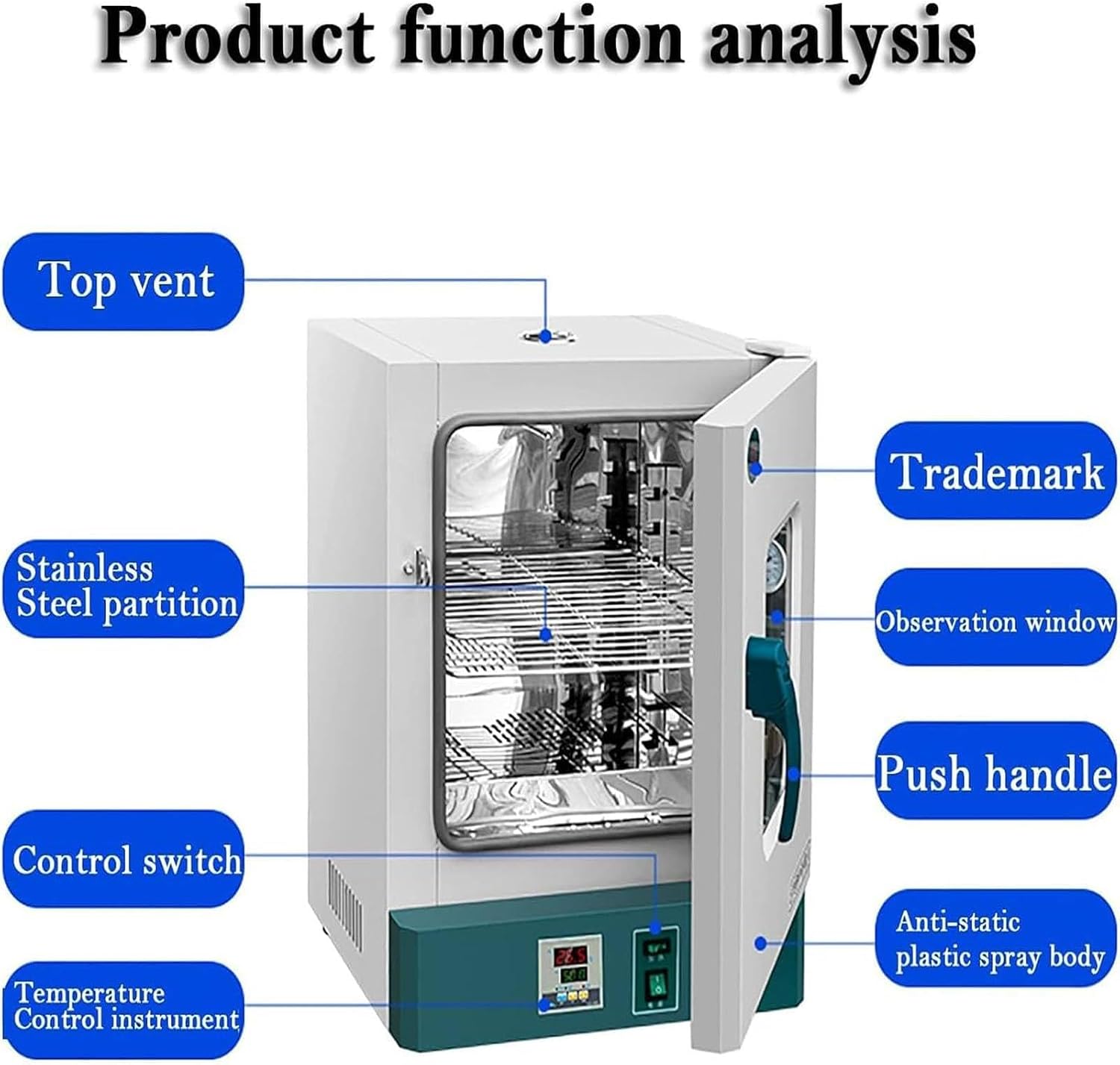 Lab Forced Air Convection Drying Oven,Constant Temperature Blast Drying Oven with Intelligent Digital Display Temperature Controller Temperature