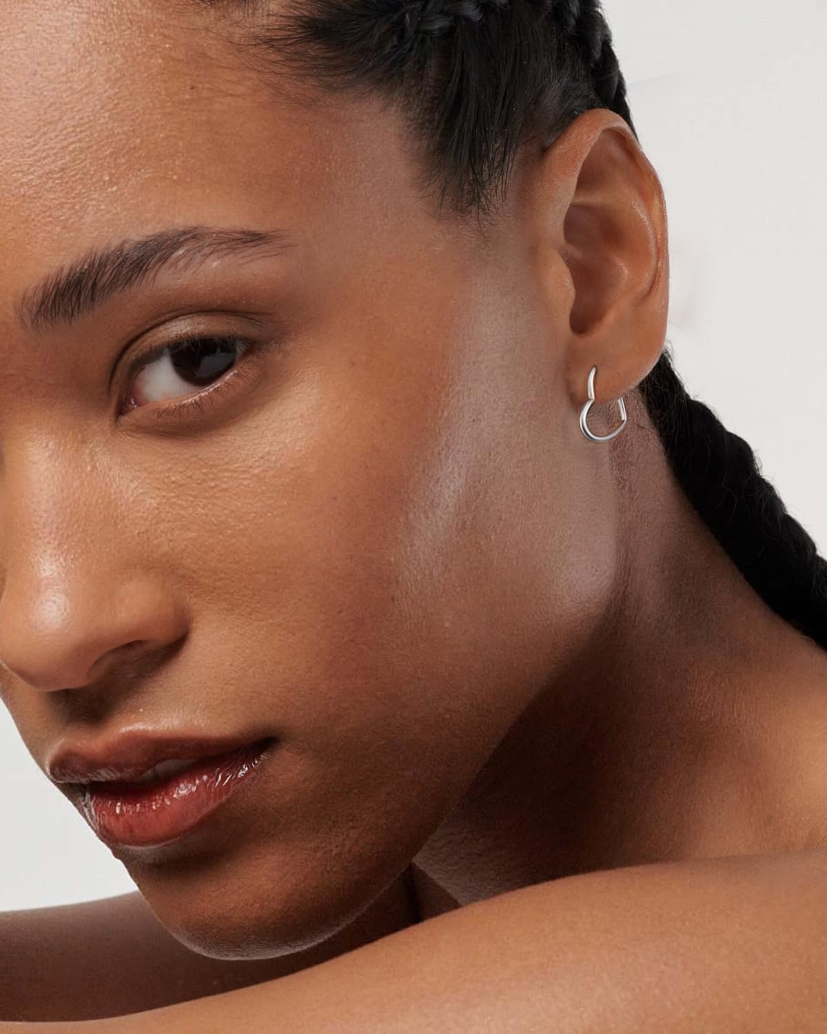 Dainty Dangle Hoop Earrings for Women, 14K Gold Plated 925 Sterling Silver Huggie Hoops, Hypoallergenic Lightweight Everyday Jewelry Christmas Birthday Gifts for Her