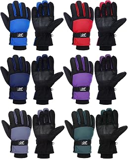 6 Pairs Kids Winter Gloves Waterproof Ski Glove Boy Girl Warm Snow Snowboard Mittens for Cold Unisex