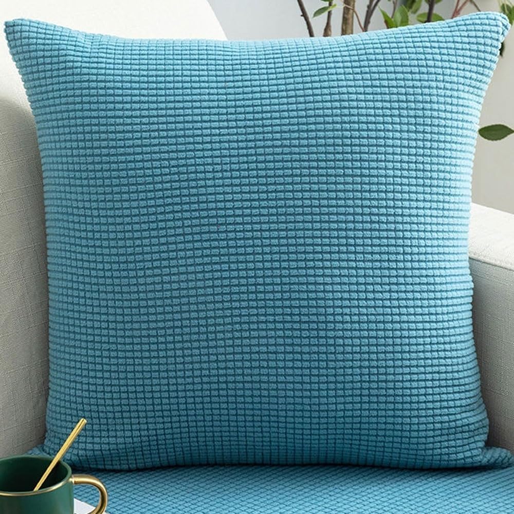 Swj-Swjssb Misty Blue Super King Size Pillow Cases,Pack Of 2 Square Extra Large Cushion Covers Soft Pillow Cover With Invisible Zipper Decorative Pillowcases For Pillows Sofa Couch(,55X55 Cm Pack Of 2)