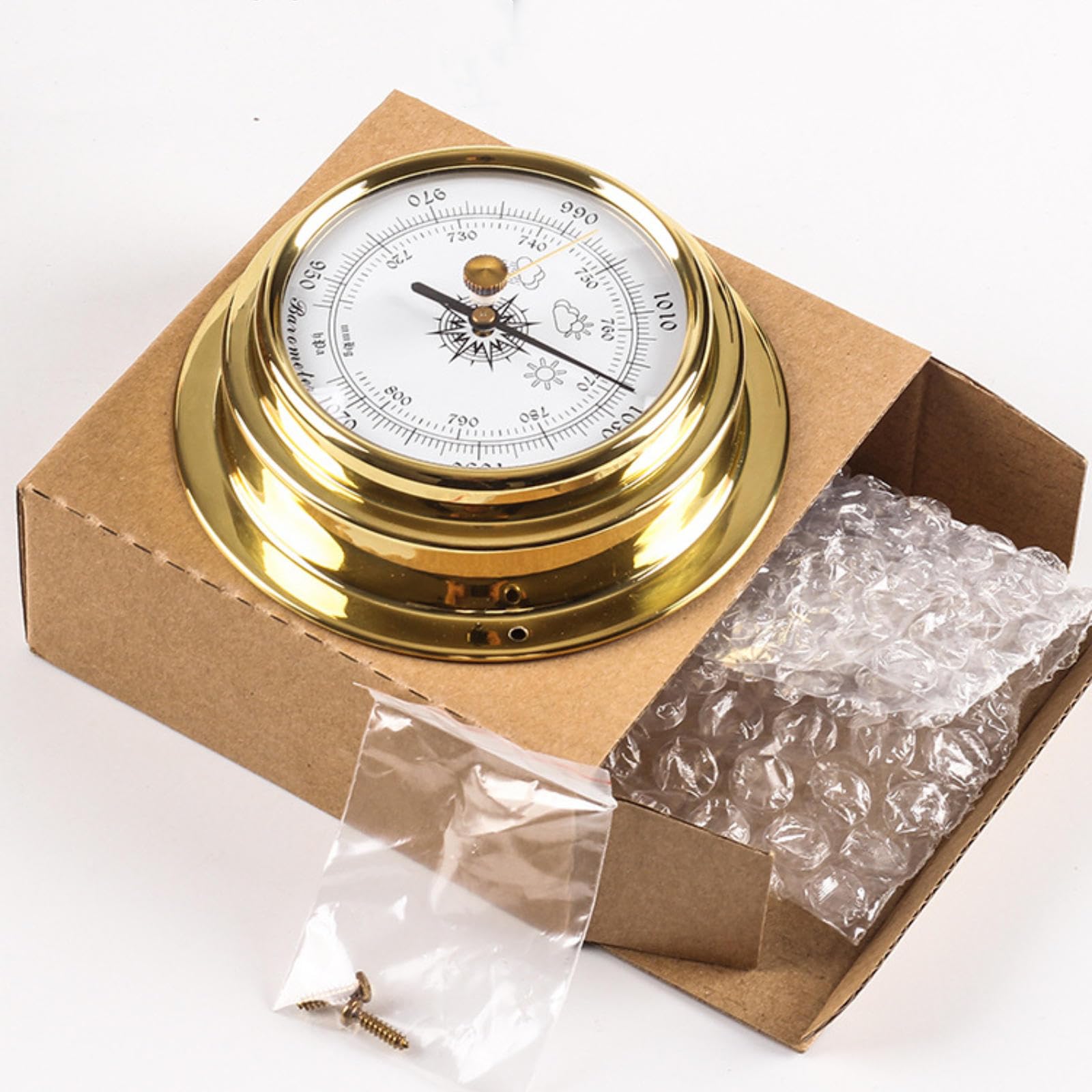 Set di 3 barometri e termometri e igrometri, da 9,8 cm, portatile, da appendere alla parete, stazione meteo analogica, per casa, barca, hotel, uffici, fabbriche (senza batteria necessaria)