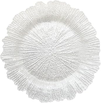 ChargeIt by Jay Charge It by Jay Reef Charger 13 Decorative Melamine Service Plate for Home, Professional Dining, Perfect for Upscale Events, Dinner Parties, Weddings, Banquets, Catering, White