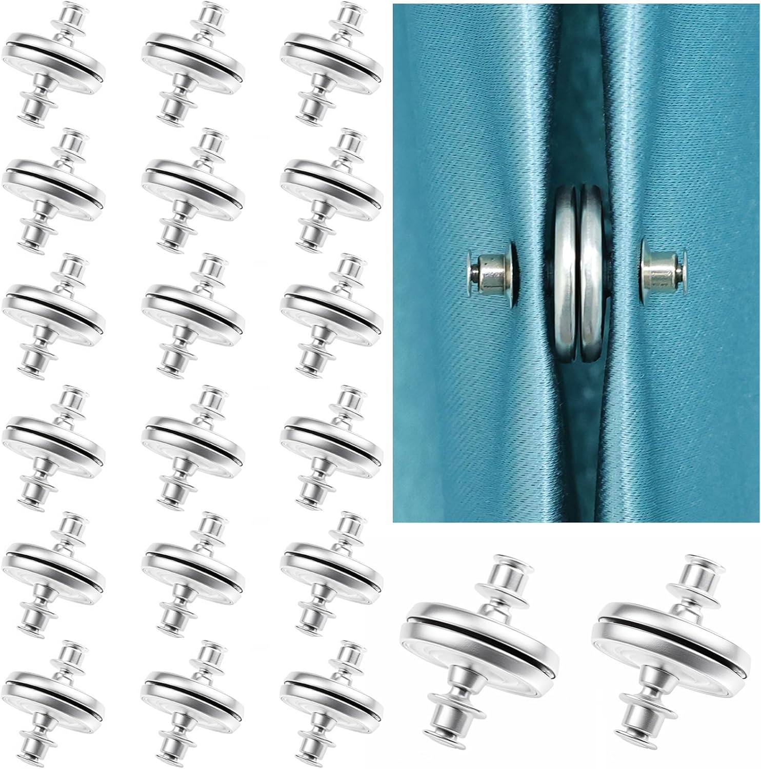 Yatinkim 20 Pairs Curtain Magnetic Closure Shower Curtains Magnets Buckle Weights Holdback Clips ...