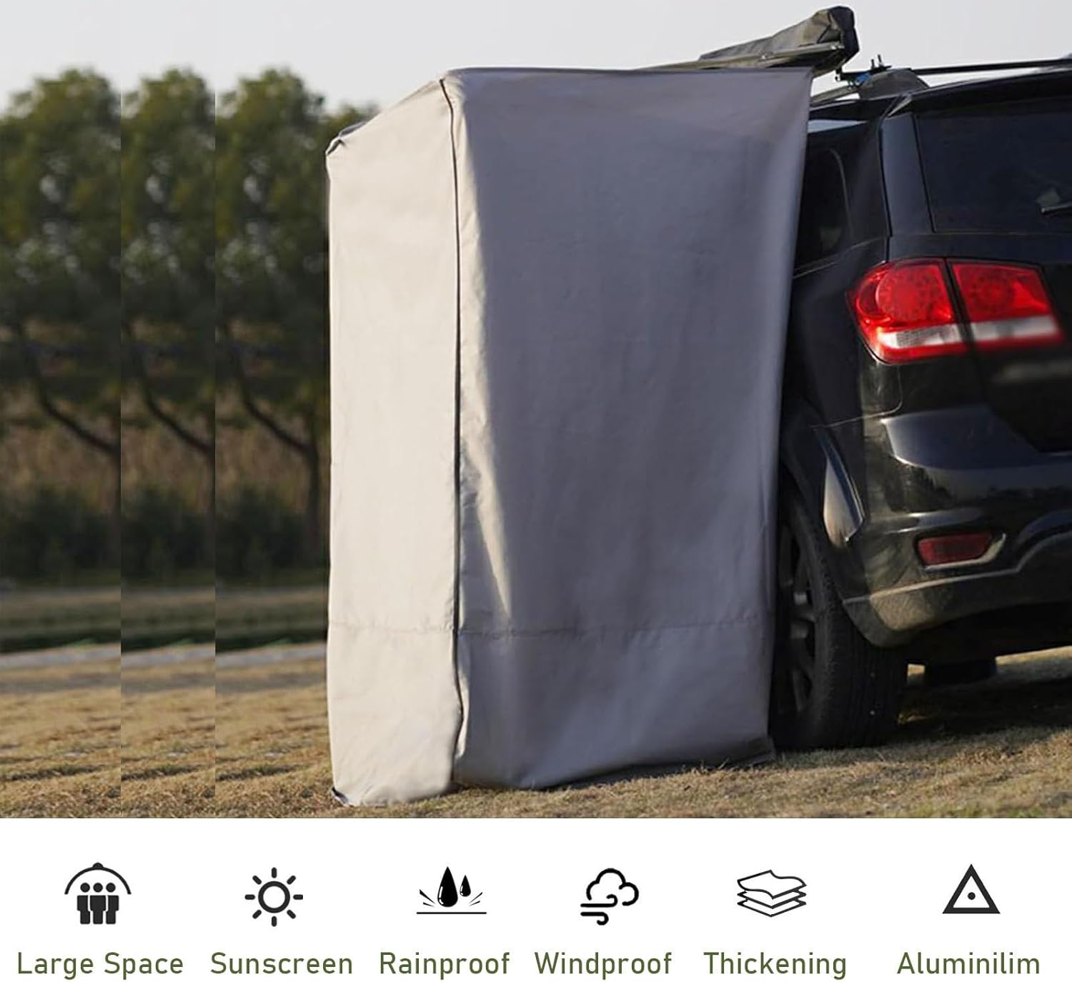 Shower Tent Awning for Car Side, Vehicle Awning Shower Room for SUV Truck, Privacy Shelter Bathroom Outdoor Changing Room, Portable Toilet Tents (100x100x200cm)