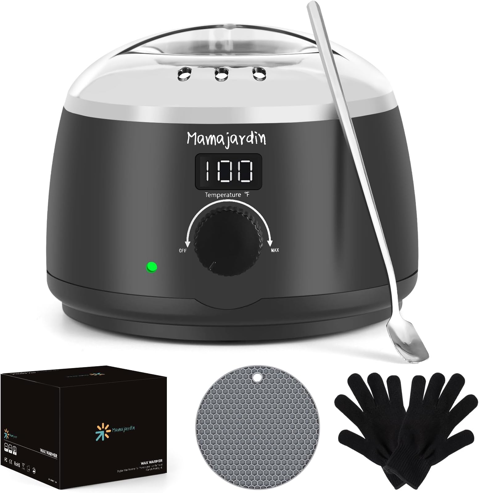 Mamajardin Wax Melter for Candle Making - 16 oz, Candle Making Supplies with LED Temperature Display for Beginners