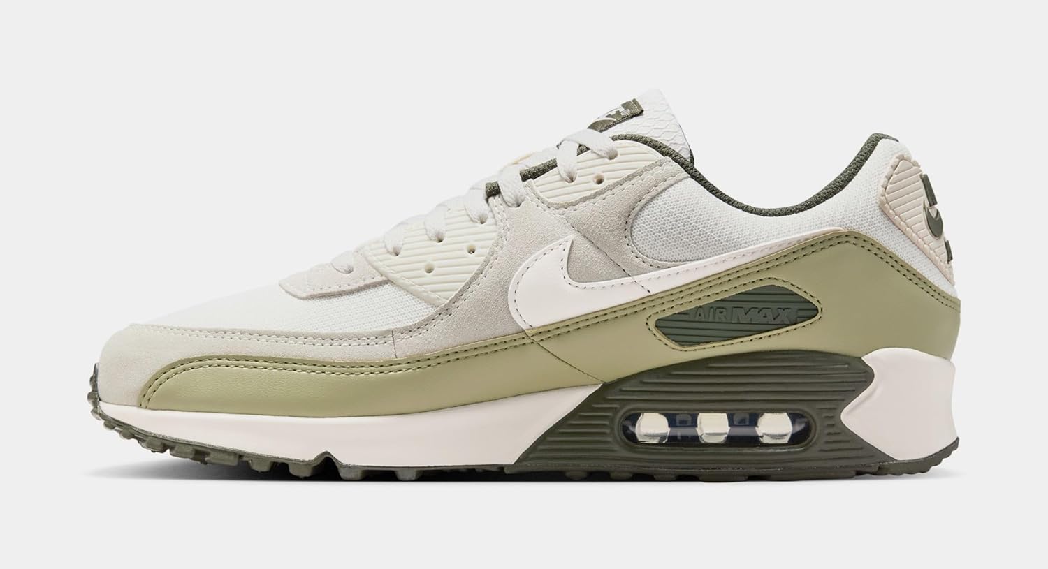 Nike Air Max 90 Mens Running Shoes (Nuetral Olive/Phantom/Light Orewood Brown) (IH0262-276, Beige/Brown/Green) Size 8 - Image 3