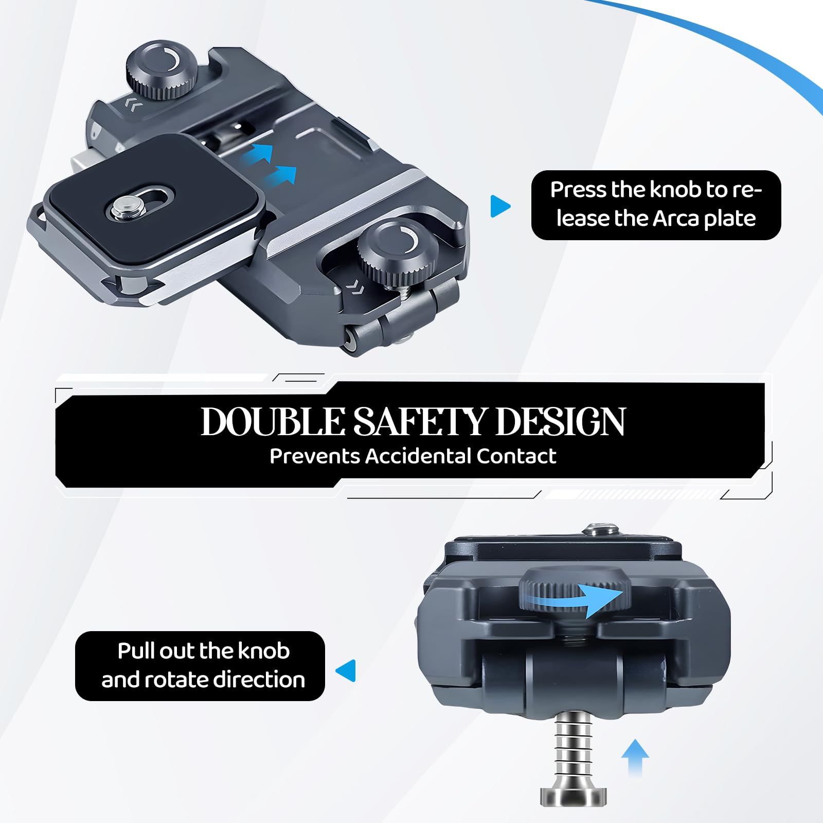 Luqixcey Kamera Rucksack Clip & Kamerahalterung für DSLR Plattenkamera Kamerahalterung Rucksack Camera Clip,Quick Release Ecosystem with 1/4 inch Screw Hole, Suitable for DSLR, Action Camera