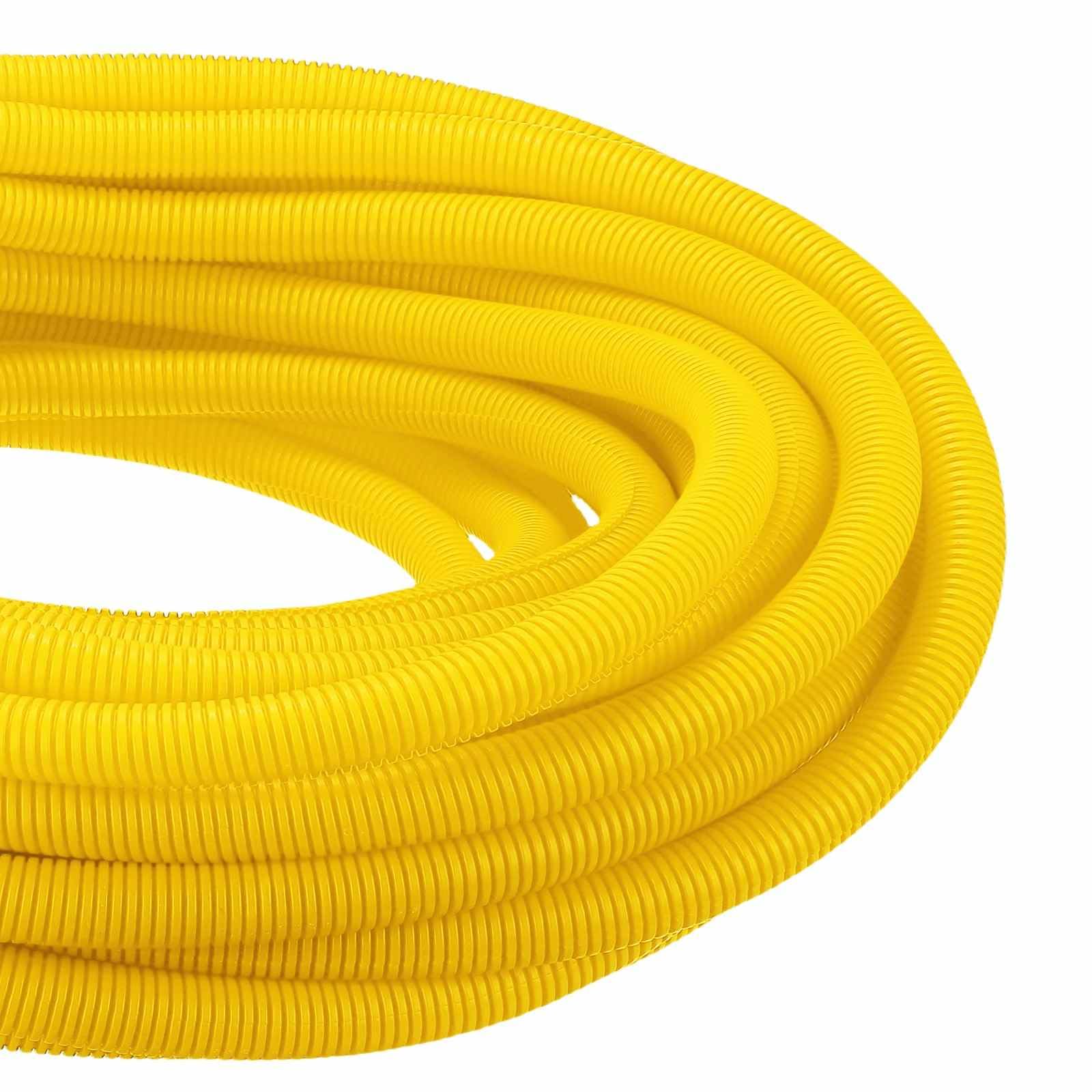 DMiotech 100ft Wire Loom Split Tubing 1 Inch, Cord Protectors from Pet Flexible Conduit Cable Management for Office Home Garden, Yellow โ image 1