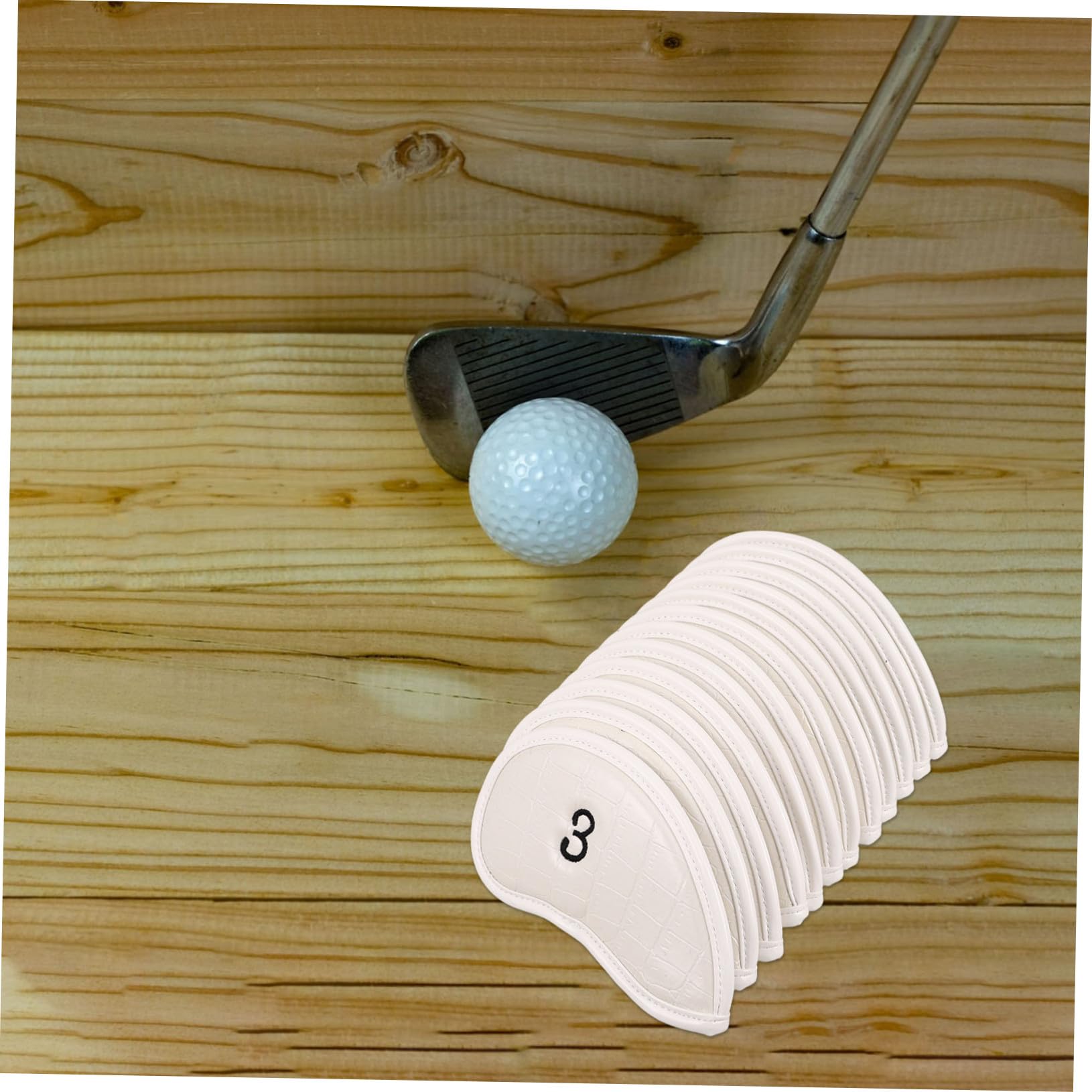 12 Piezas Fundas de Golf para Palos Mallet y Driver de Cubiertas de PVC Resistente al Agua con Textura de Cocodrilo para Protección Completa de Palos de Golf Unisex para Almacenaje