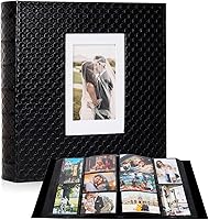 RECUTMS Large Photo Album for 600 4x6 Photos - Black Button Grain Leather Cover, Acid-Free PP Pages, Ideal for Wedding Birthday Family Memories