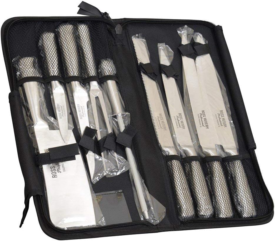 Eclipse 9 Piece Chefs Knife Set with Carry Case in Stainless Steel