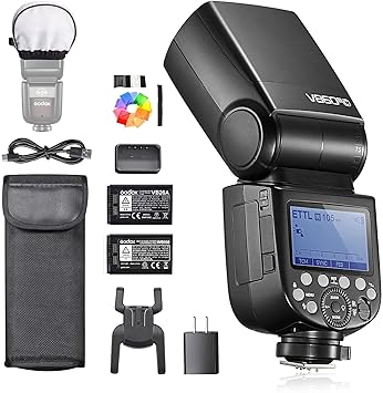 Godox V860III-C Flash for Canon Camera Flash Speedlite 7.2V/2600mAh Li-ion Battery, 2.4G Wireless HSS 1/8000 1.5s Recycle Time 10 Levels LED Modeling Light for Canon (Upgraded V860II-C)