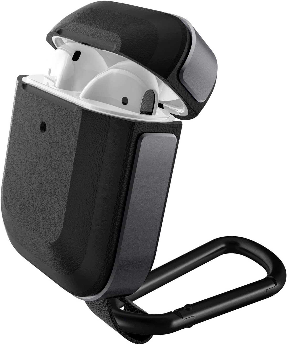 X-Doria Raptic Trek, Apple AirPods 1 & 2 Case (Formerly Trek) - Anodized Aluminum, TPU, and Polycarbonate Protective Case for Apple AirPods 1 & 2, (Black)