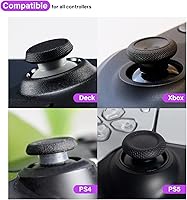 Vista 3 de Paquete de 20 protectores de joystick compatibles con Steam Deck, Xbox, PS4, PS5, Switch, accesorios de controlador (10 negro 10 blanco)