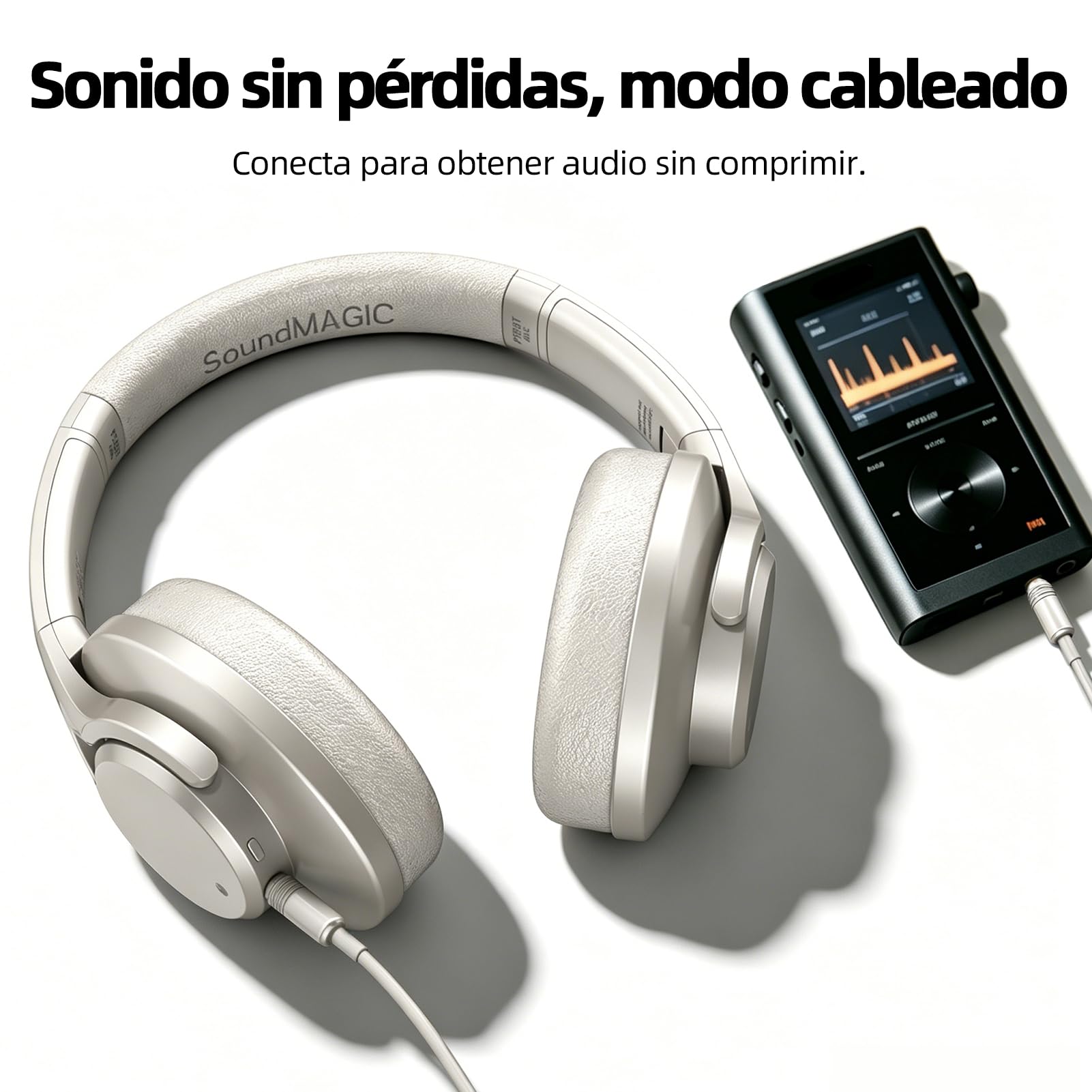 SoundMAGIC P58BT ANC Auriculares Bluetooth Diadema con cancelación Activa de Ruido, Calidad de Sonido HiFi, Llamadas nítidas, 60 Horas de autonomía, para Juegos y música, compatibles con móviles y PC