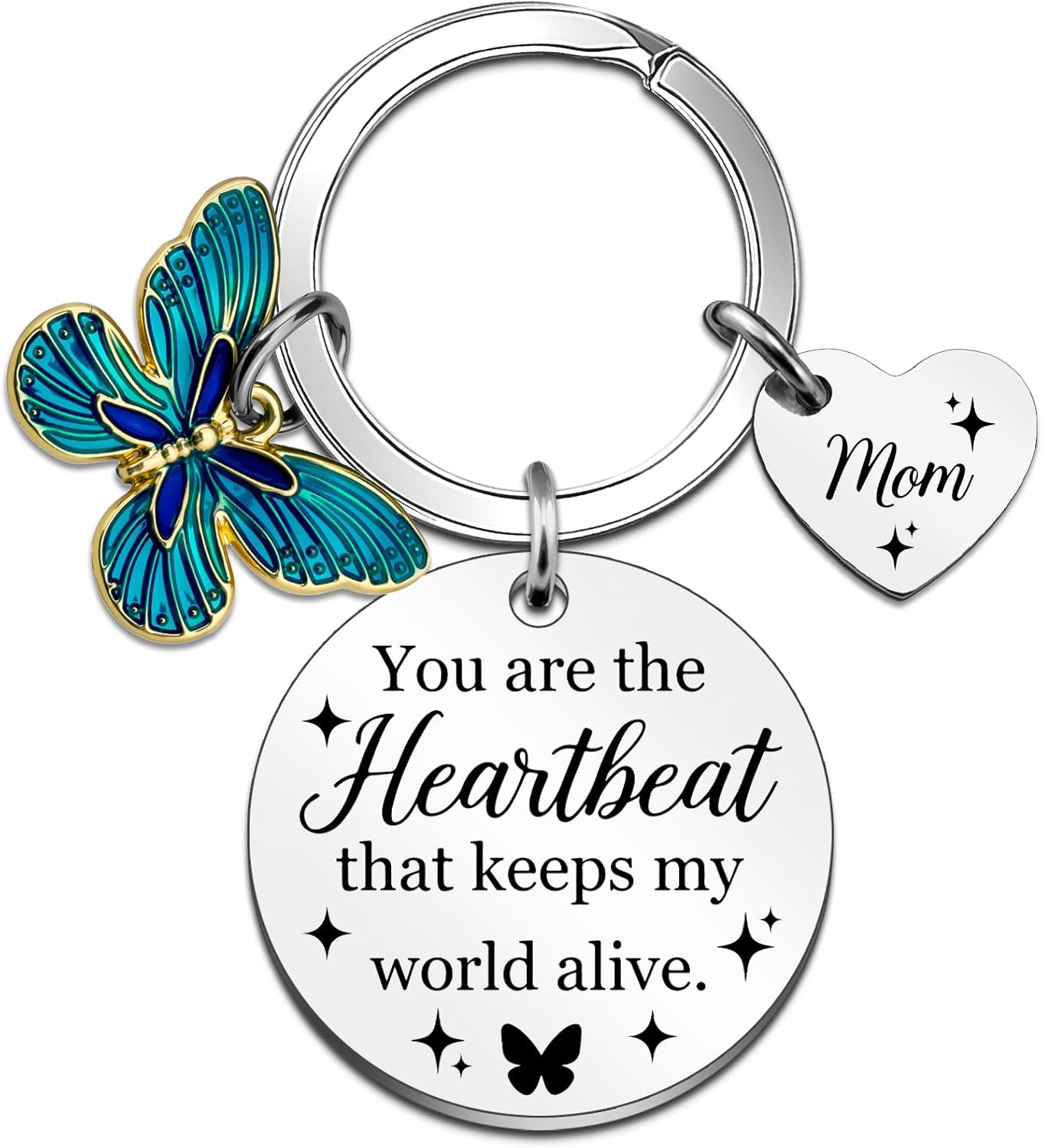 Mom Keychain Mom Birthday Gifts from Daugther Son Best Moms Ever Gift Valentines Mothers Day Gifts for Moms Butterfly Gifts for Mother I Love You Gift