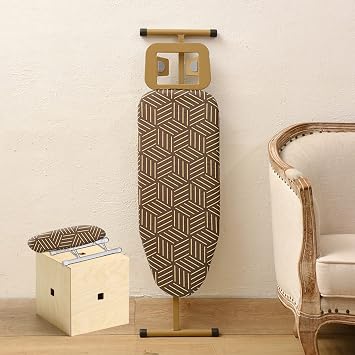 Ironing Board with T-Leg,Ironing Boards Golden Frame Height Adjustable, Foldable, Steam Iron Rest, 100% Cotton Cover with Extra-Thick Pad for Comfortable Ironing,for Home Laundry Rooms or Dorms  Colo