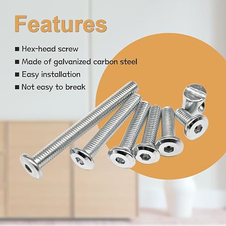 67PCS 6 Sizes Crib Screws Replacement Set, Bed Frame Bolts and Nuts Hardware for Furniture, Crib Screws DD026-s