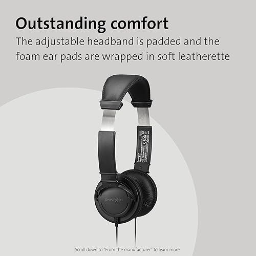 Miniatura 7 de Kensington Auriculares de alta fidelidad con cable de 9 pies (K33137), color negro