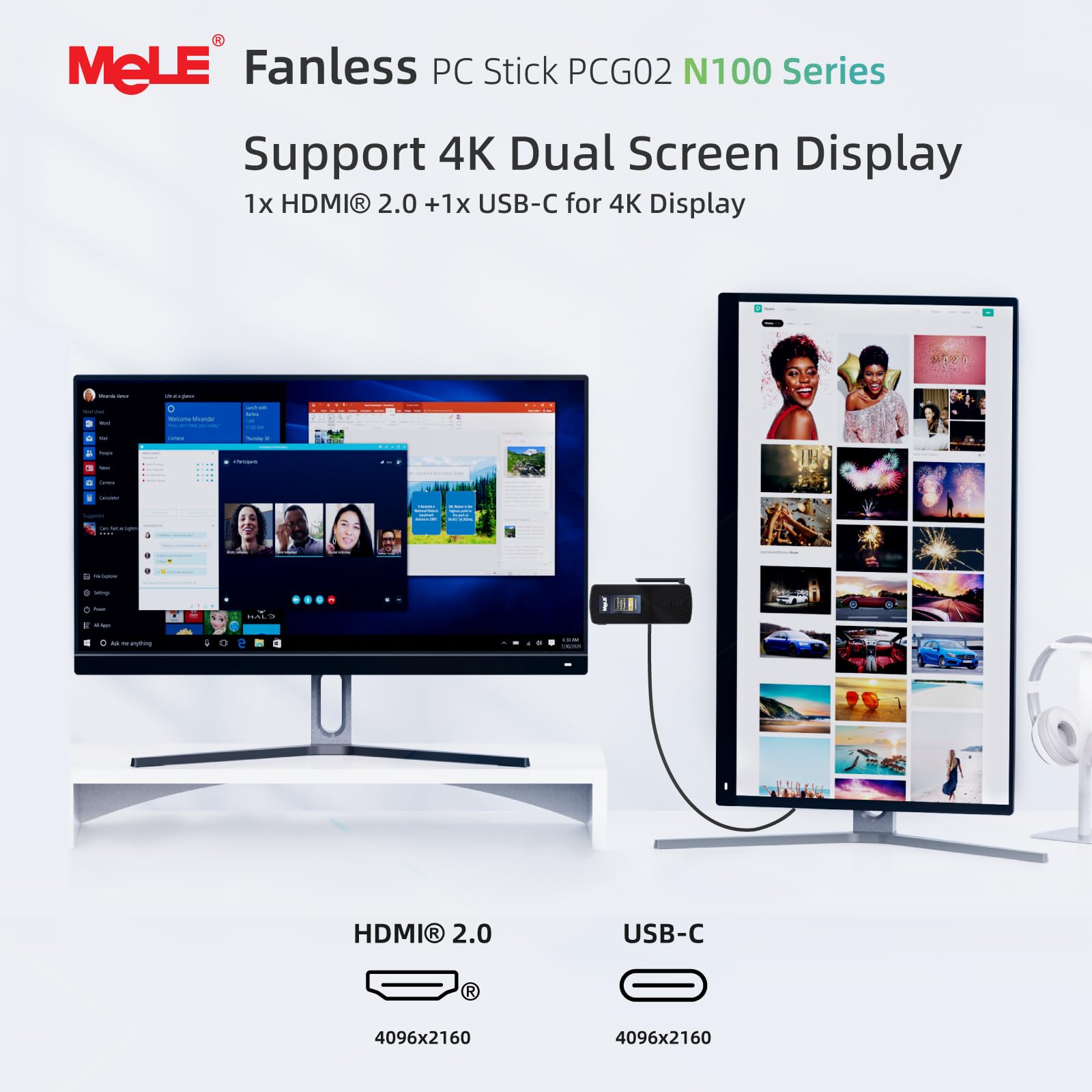 Amazon.com: MeLE PCG02 N100 Mini PC Stick 8GB LPDDR5 128GB eMMC