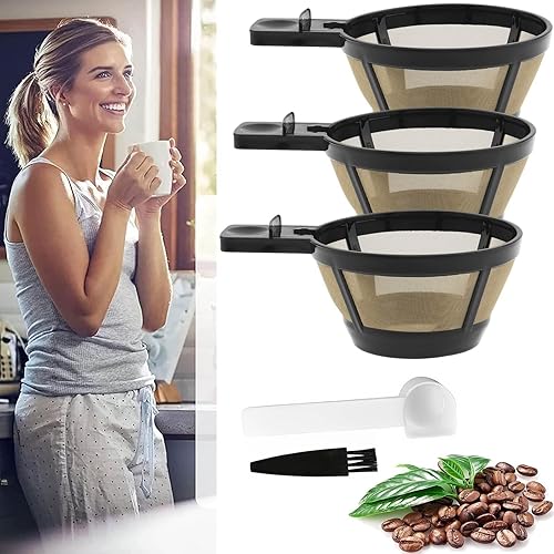 Reusable Single Coffee Filter Baskets 3PC, Coffee Basket Grounds Filters
