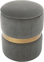 Vista 14 de Noori Rug Lux Collection Modern Liam - Otomana redonda de piel sintética rosa, 14 x 14 x 17 pulgadas, para sala de estar, dormitorio, habitación