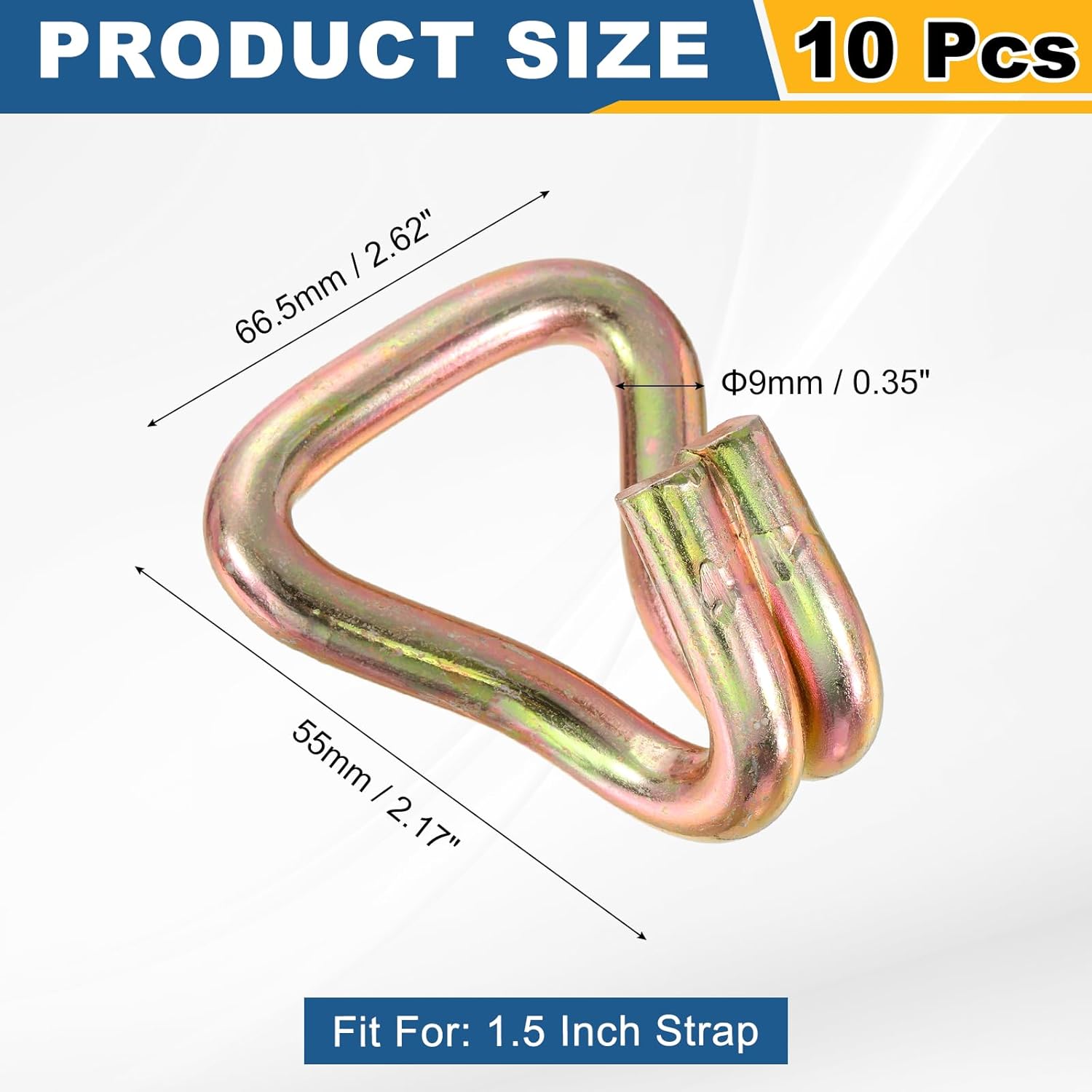 uxcell 10Pcs Double J Hook Hook, 9mm Dia 6614 lbs Ratchet Strap Tie Down Hook for 1.5" Tie Down Straps Wedding, Cars Trucks Trailers, Double Row Hooks Binder Accessories