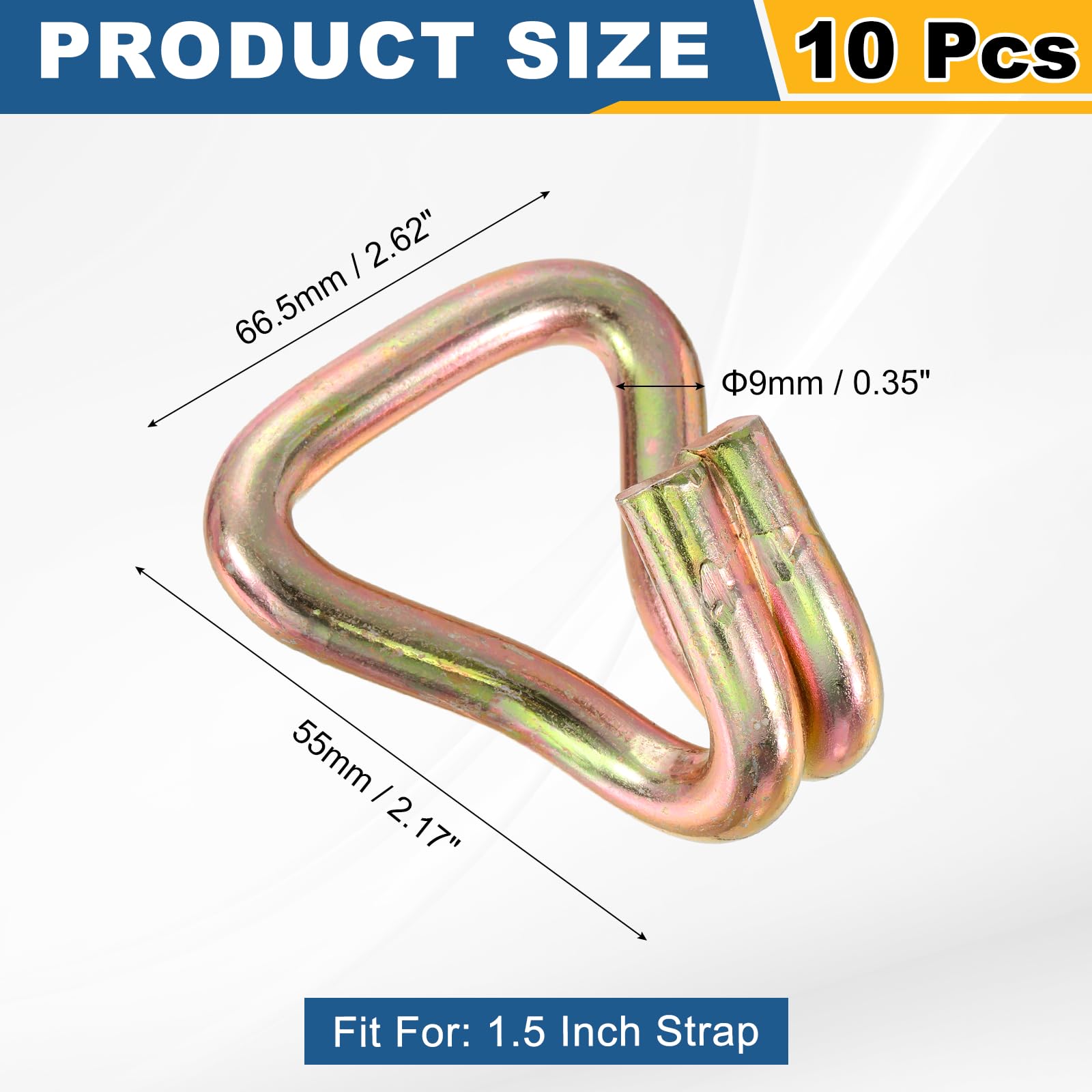 QUARKZMAN 10pz Doppio J Gancio 9mm Dia 6614lbs Cricchetto Cinturino Fissaggio Gancio per 1.5" Fissaggio Cinghie Matrimonio Auto Camion Rimorchi Doppio Riga Ganci Legatore Accessori