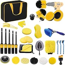 Car Detailing Kit 31Pcs Car Cleaning Kit Interior Exterior Car Care Detailing Set Car Duster Polishing Pads Set for Cleaning Car Motorcycle Bike Wheels Engine Emblems Leather Dashboard Air Vent
