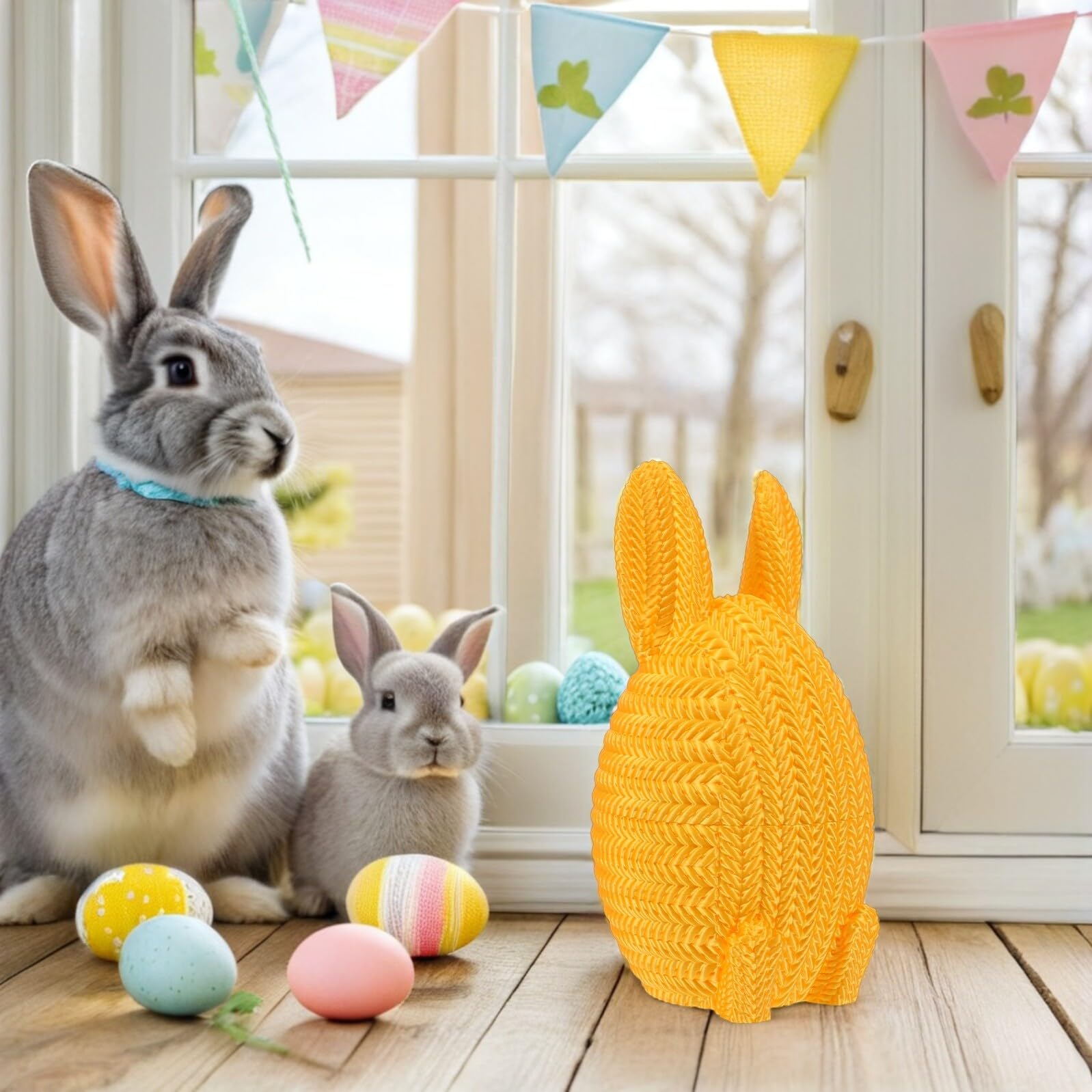 Homoyoyo Uova di Pasqua Vuote a Forma di Palla Orecchie di Coniglio, Contenitore Riempibile in Plastica Pla, Decorazione Pasquale per Caccia alle Uova e Bomboniere Personalizzate, Uso