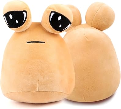 GWAWG Alien Pou Plush Toy - My Pet Alien Plushie Stuffed Cute Animal Doll - Game Toy for Girl Boy Children's Gift 8.6 Inches