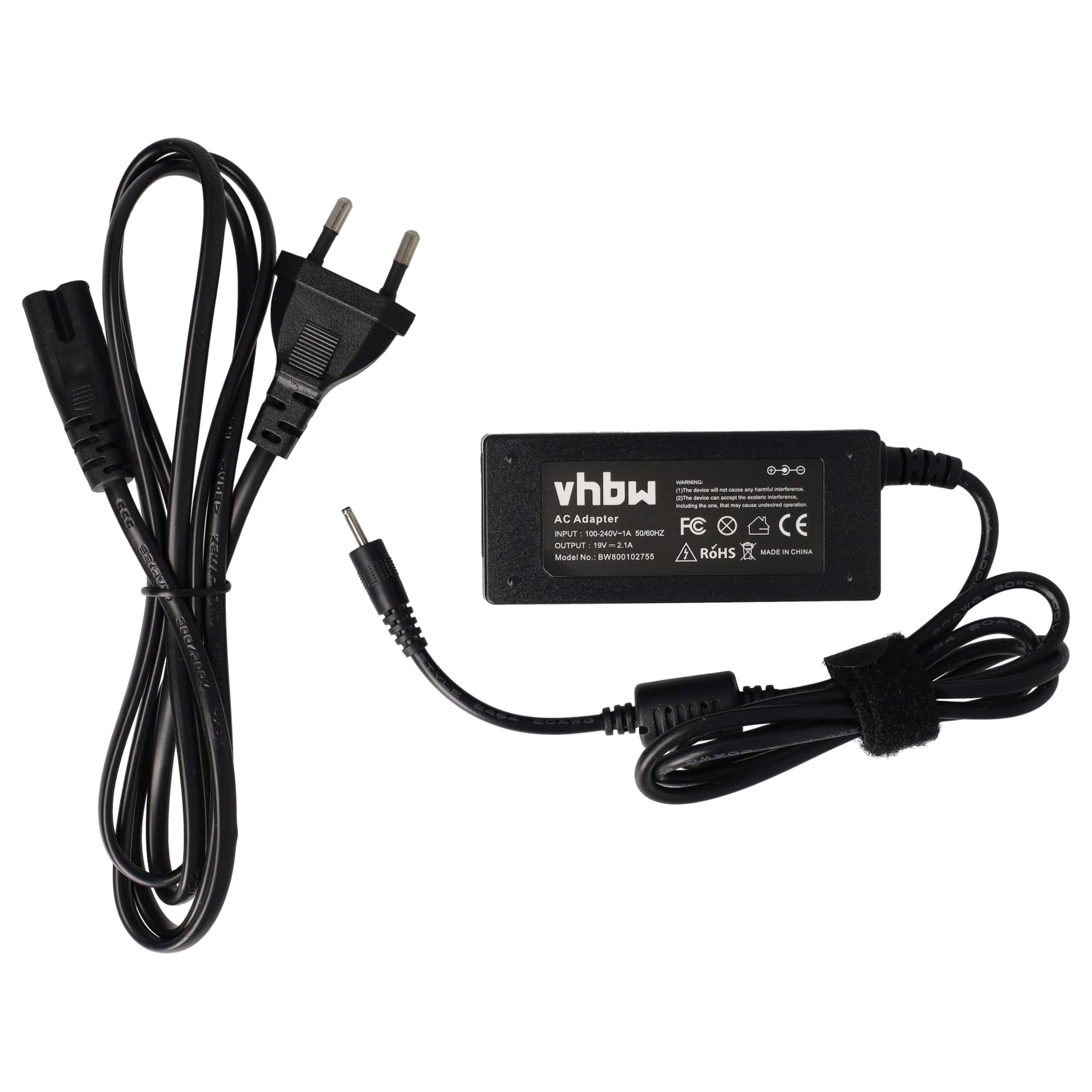 vhbw Cable de Carga para el Coche Compatible con ASUS EEE PC 2G Surf, 4G, 4G Surf, 701, 700, 12G, 2G, 20G portátil - Cargador 12 V Negro 2,5 A